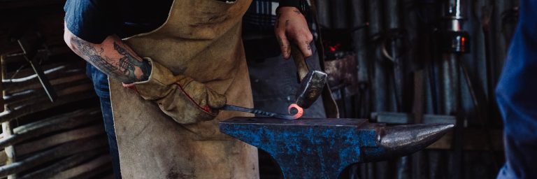 Blacksmithing at Hakeford Woods in North Devon